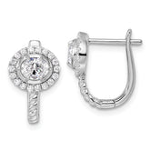 14k White Gold 7/8 carat Lab Grown Diamond VS/SI+ G+ Circle Hinged Hoop Earrings
